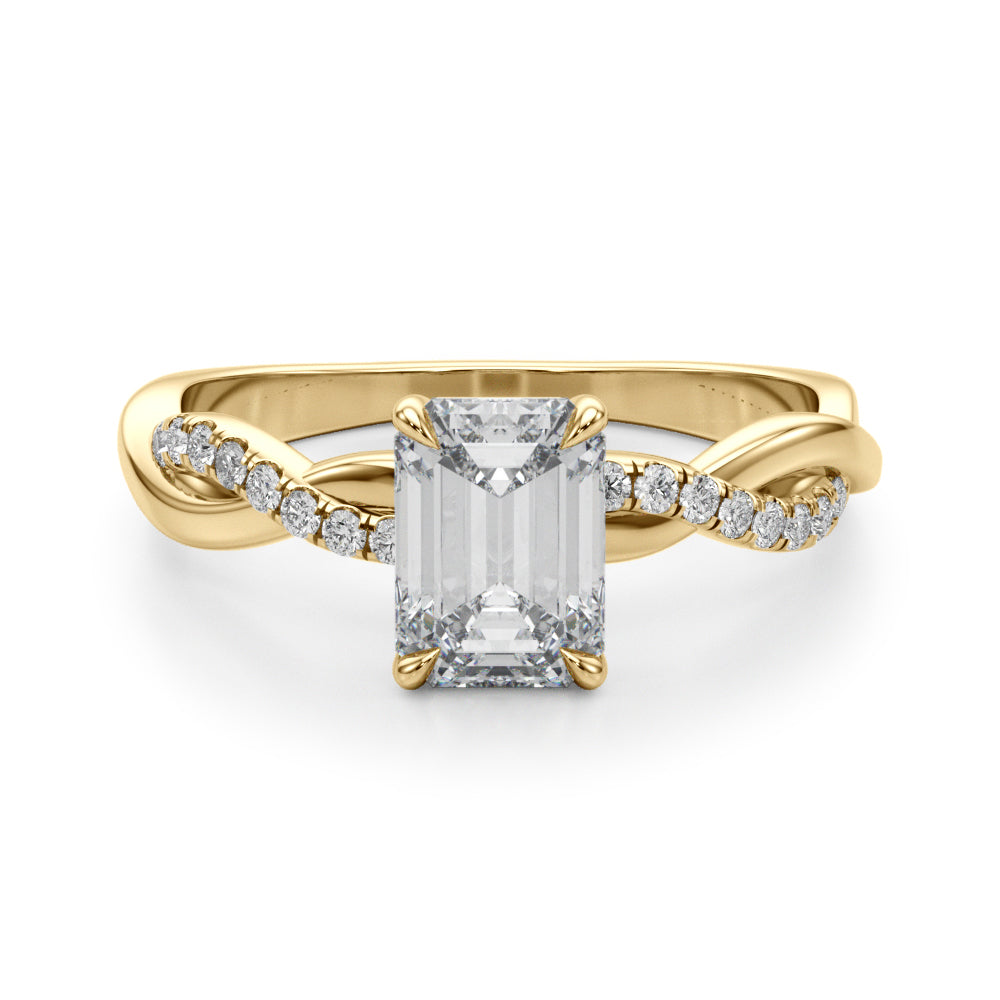 Engagement Rings Emerald Cut Center - TN51174-E