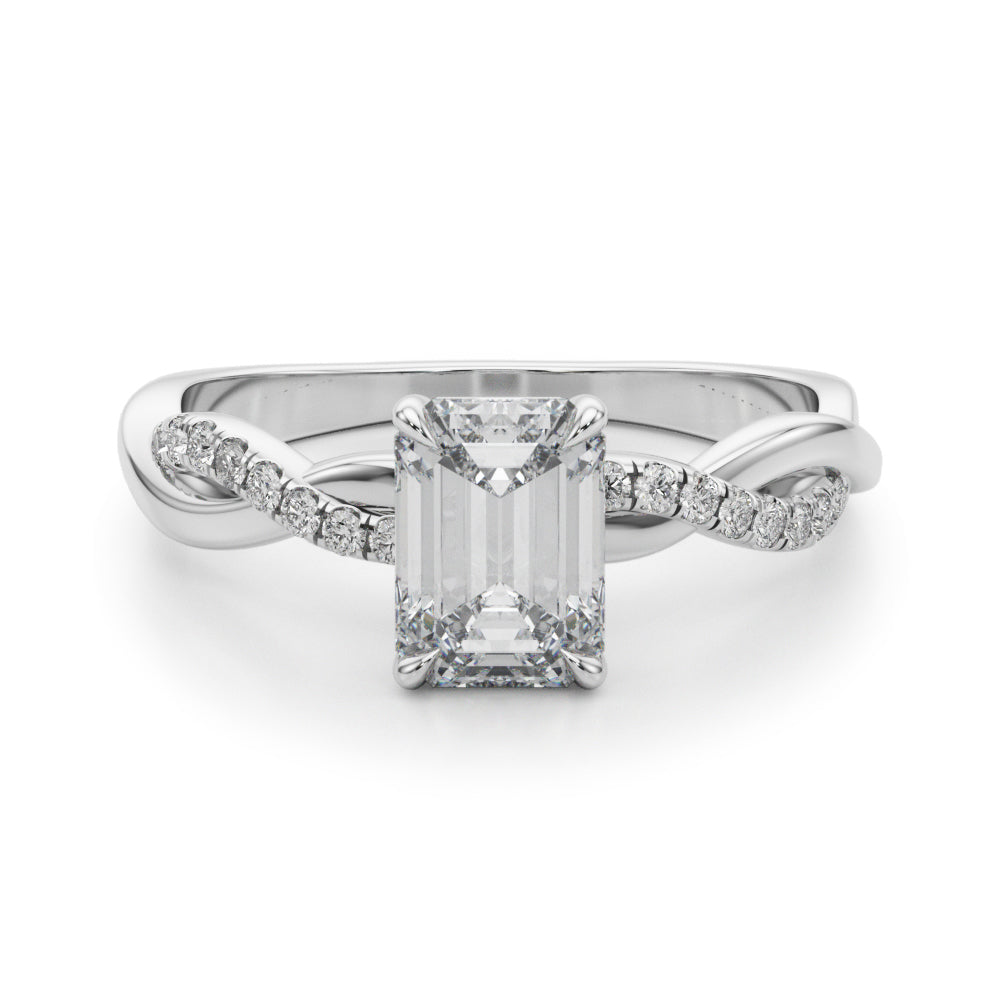 Engagement Rings Emerald Cut Center - TN51174-E