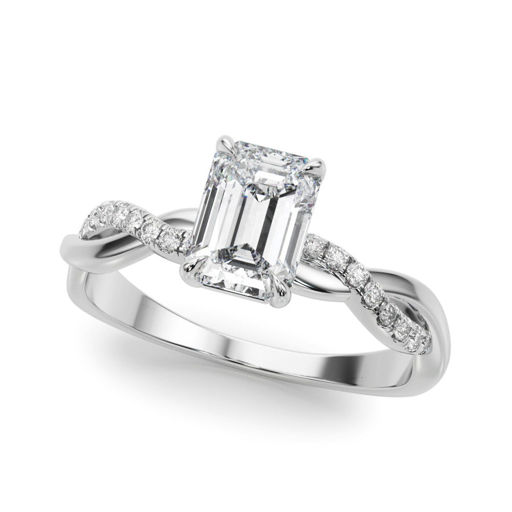 Engagement Rings Emerald Cut Center - TN51174-E