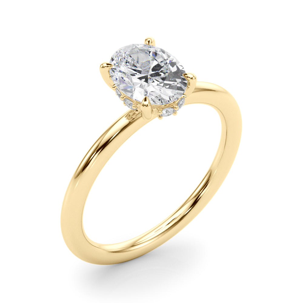 Hidden Halo Ov Engagement Ring - TN51211-E-6.5X4.5