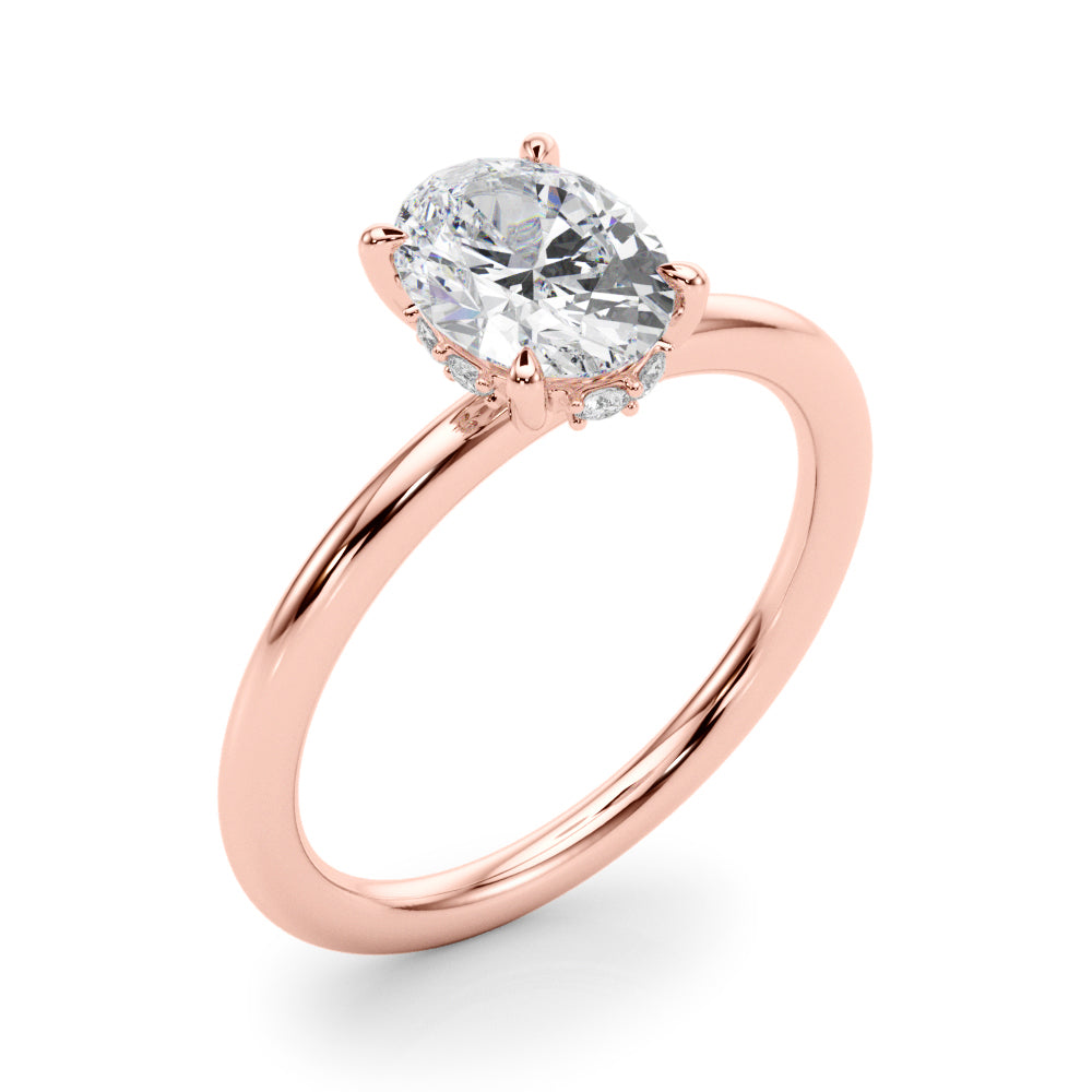 Hidden Halo Ov Engagement Ring - TN51211-E-6.5X4.5