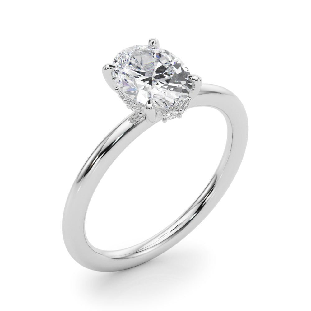 Hidden Halo Ov Engagement Ring - TN51211-E-6.5X4.5