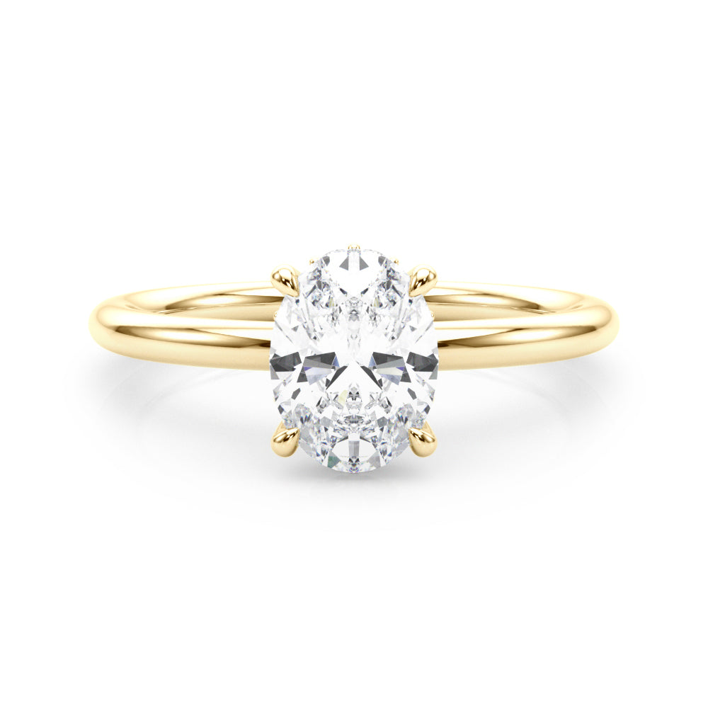 Hidden Halo Ov Engagement Ring - TN51211-E-6.5X4.5