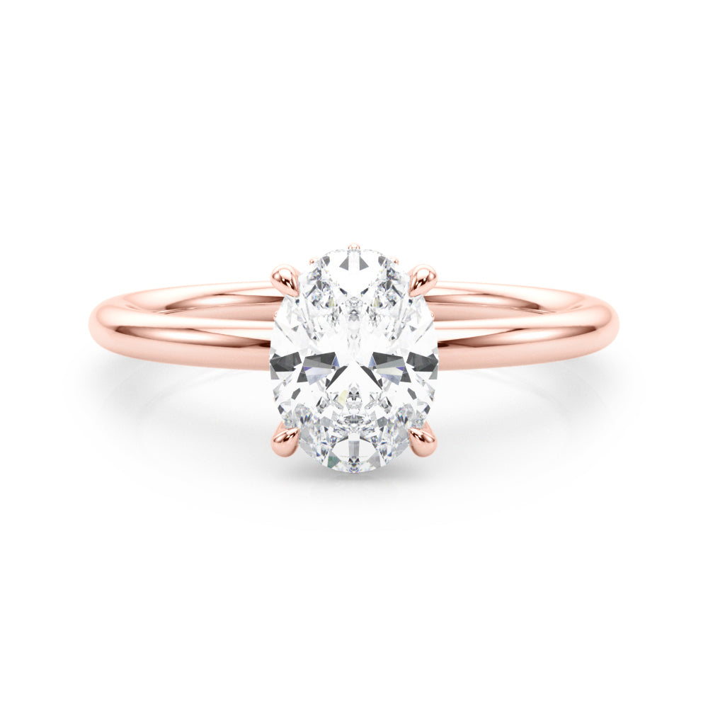 Hidden Halo Ov Engagement Ring - TN51211-E-6.5X4.5