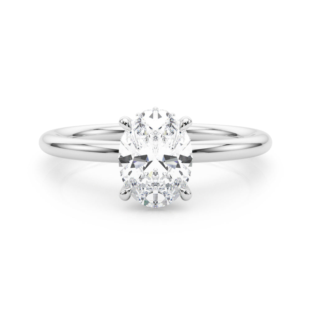 Hidden Halo Ov Engagement Ring - TN51211-E-6.5X4.5