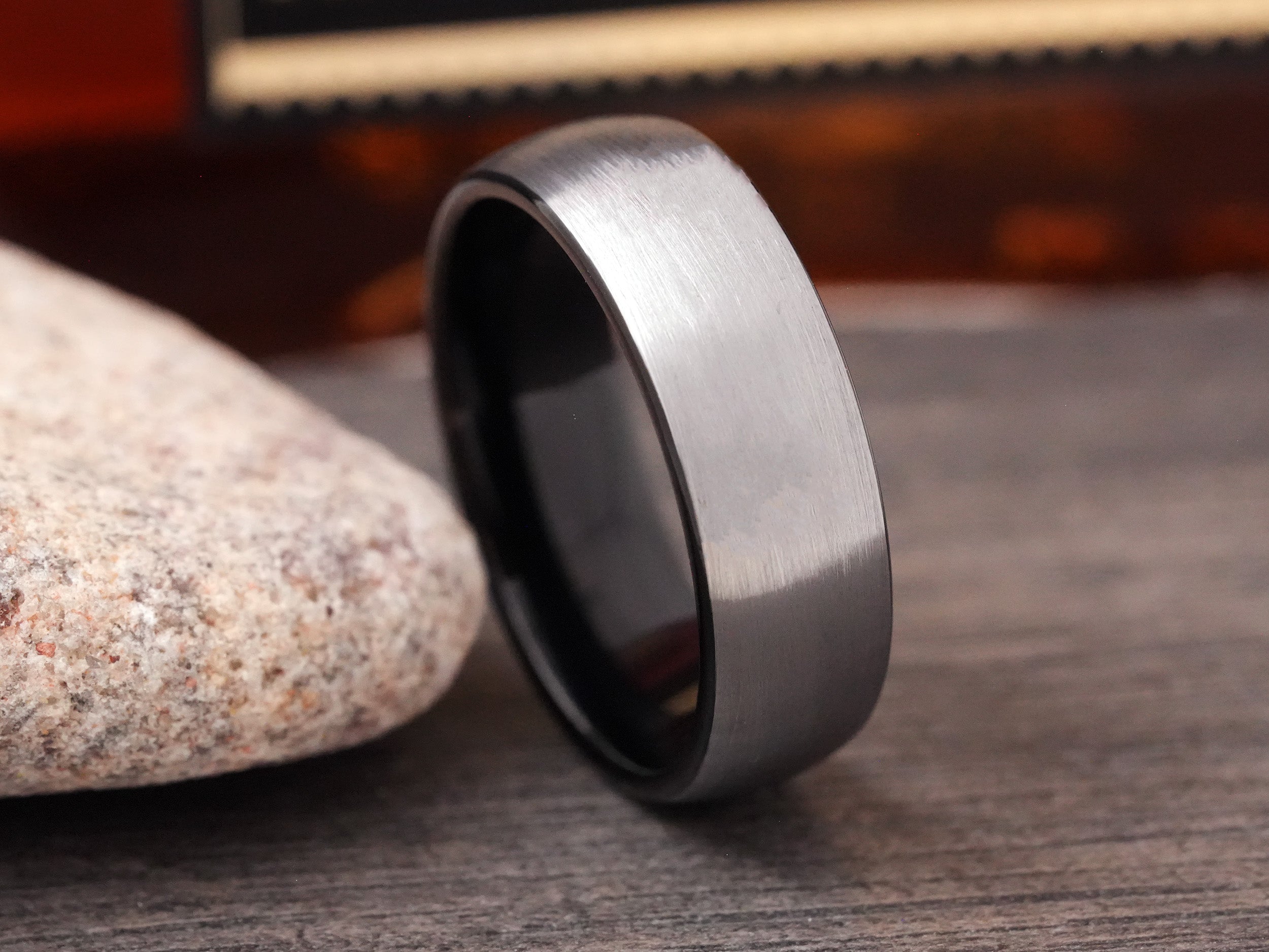 The Nereid | Domed Tungsten Wedding Ring With A Brushed Finish