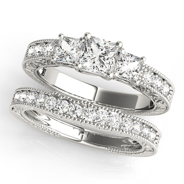 Engagement Rings 3 Stone Princess - TN82819