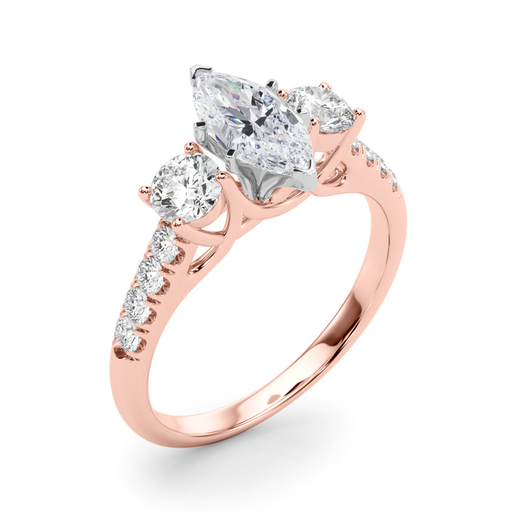 Engagement Rings 3 Stone Round - TN83364