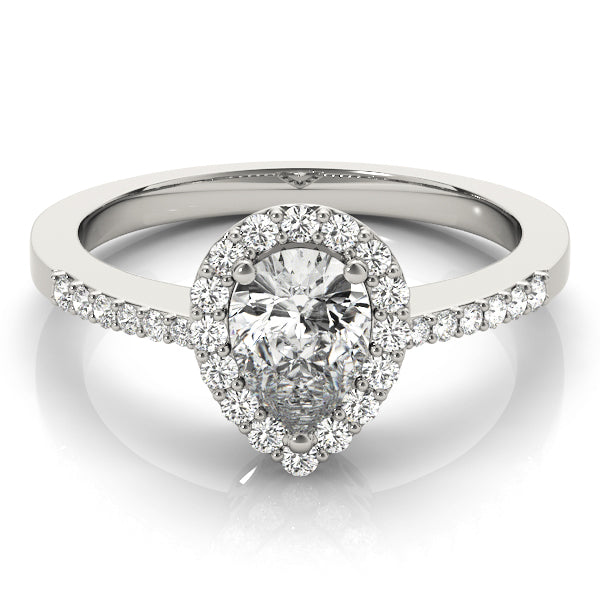 Engagement Rings Halo Pear & Trillion - TN83498