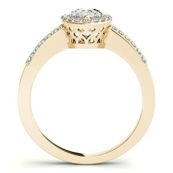 Engagement Rings Halo Pear & Trillion - TN83498