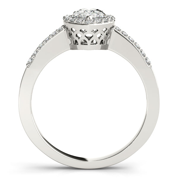 Engagement Rings Halo Pear & Trillion - TN83498