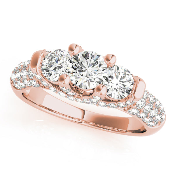 Engagement Rings 3 Stone Round - TN83741