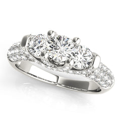 Engagement Rings 3 Stone Round - TN83741