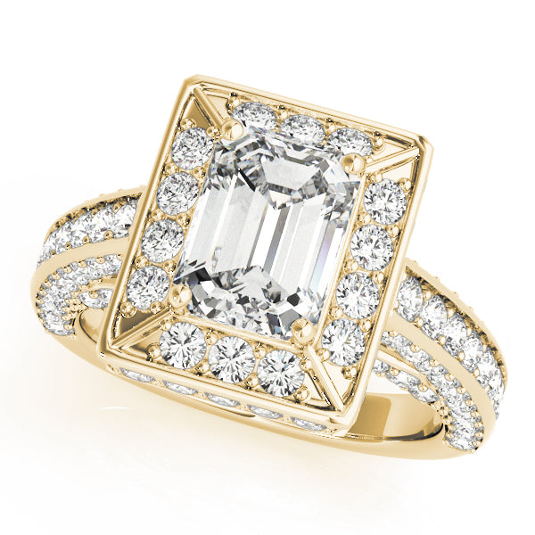 Halo Engagement Ring For Emerald Cut - TN84605