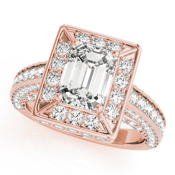 Halo Engagement Ring For Emerald Cut - TN84605