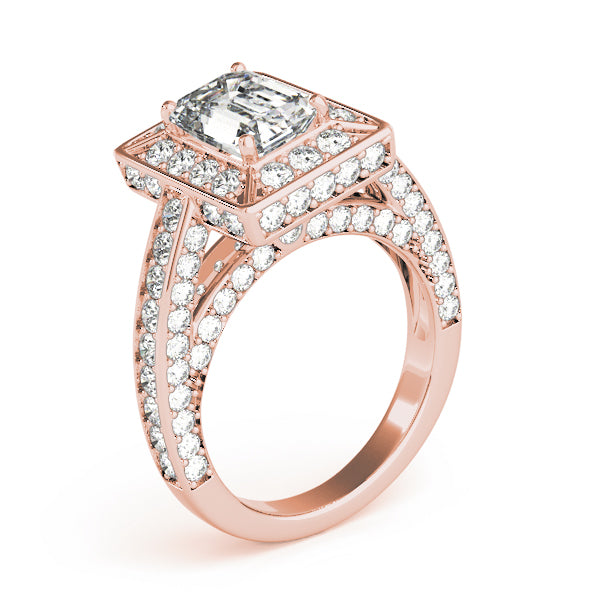 Halo Engagement Ring For Emerald Cut - TN84605