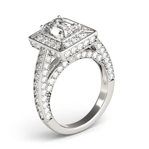 Halo Engagement Ring For Emerald Cut - TN84605