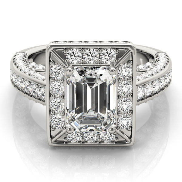 Halo Engagement Ring For Emerald Cut - TN84605