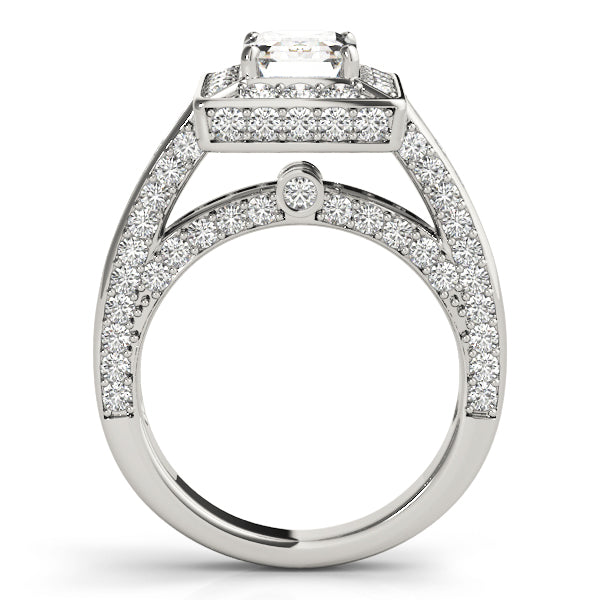 Halo Engagement Ring For Emerald Cut - TN84605