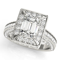 Halo Engagement Ring For Emerald Cut - TN84605