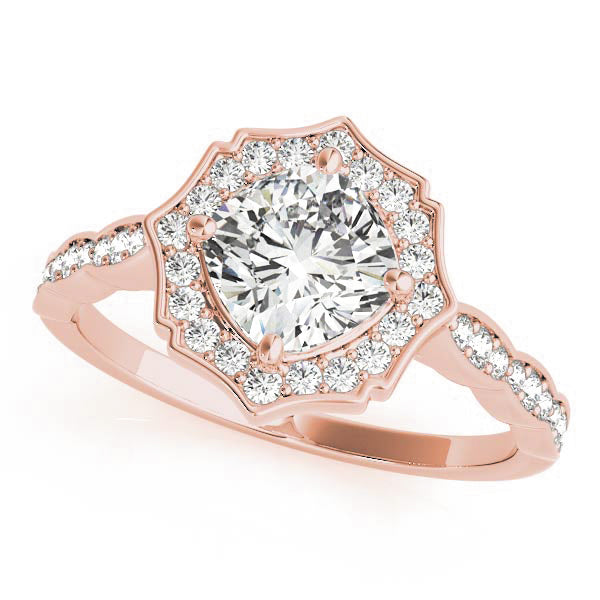 Scalloped Cushion Halo Ring - TN84996