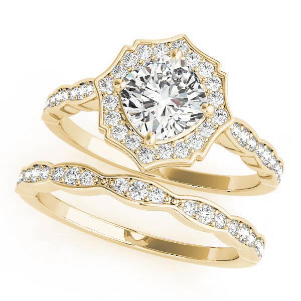 Scalloped Cushion Halo Ring - TN84996