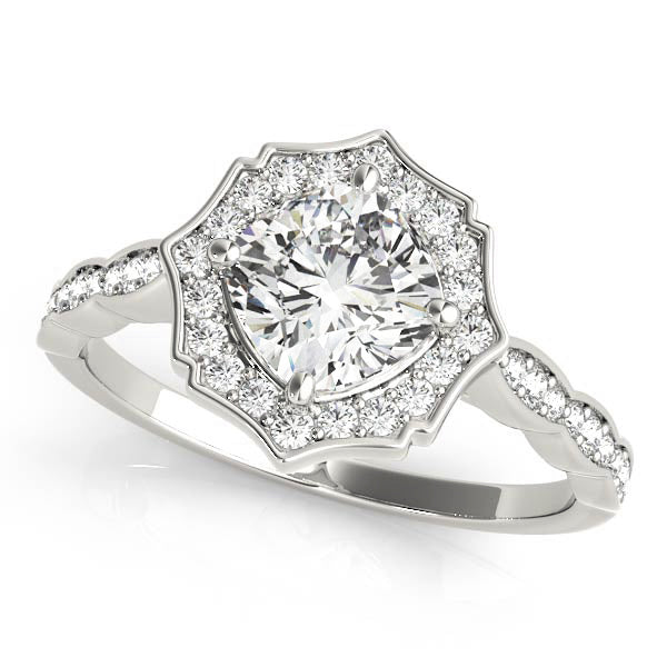 Scalloped Cushion Halo Ring - TN84996