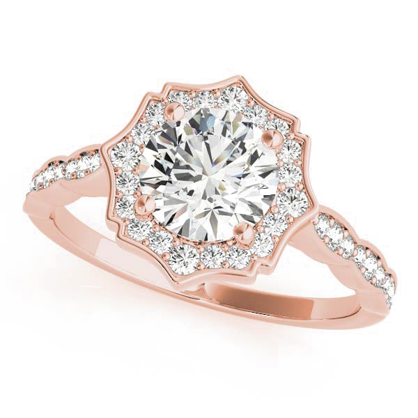 Scalloped Round Halo Ring - TN84997