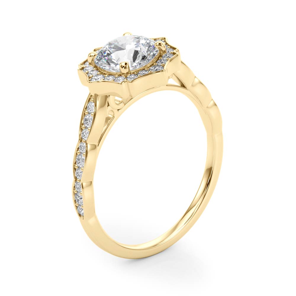 Scalloped Round Halo Ring - TN84997