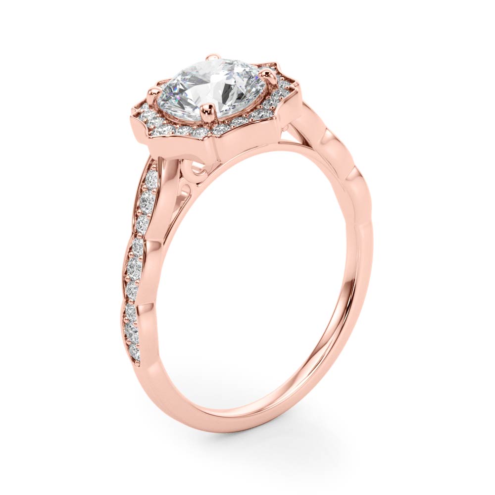 Scalloped Round Halo Ring - TN84997