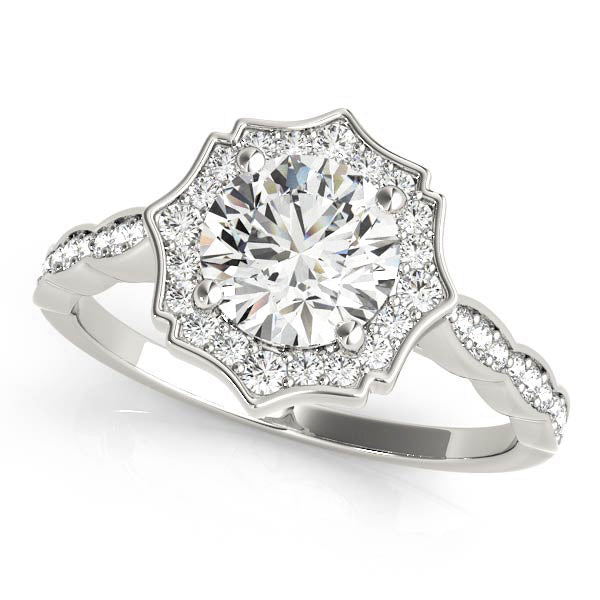 Scalloped Round Halo Ring - TN84997