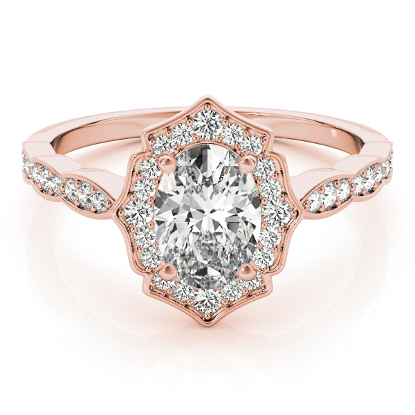 Scalloped Oval Halo Ring - TN84998