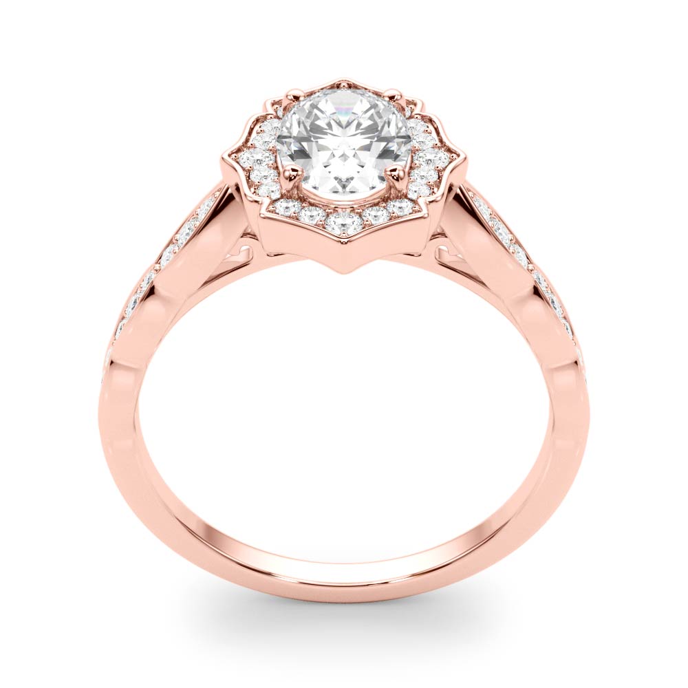 Scalloped Oval Halo Ring - TN84998