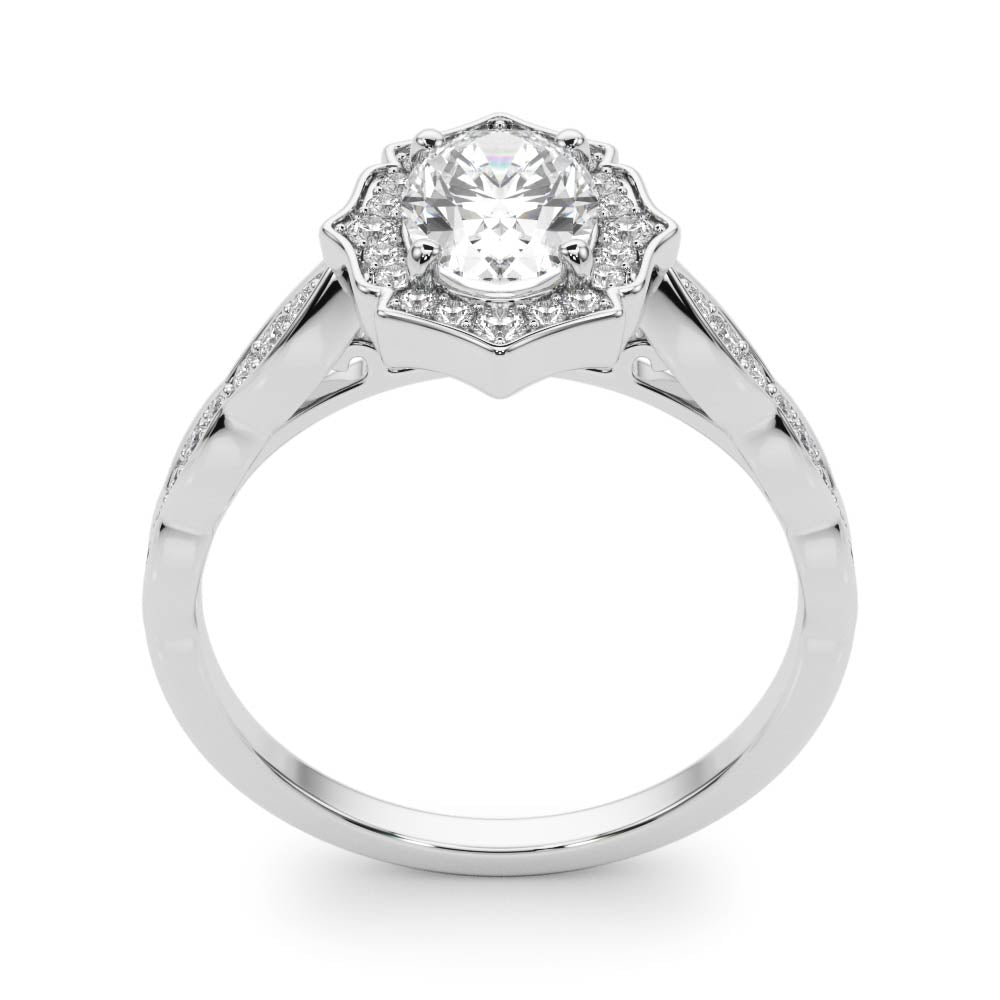 Scalloped Oval Halo Ring - TN84998