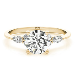 3 Stone Ring With Marquise Side Stones - TN85134