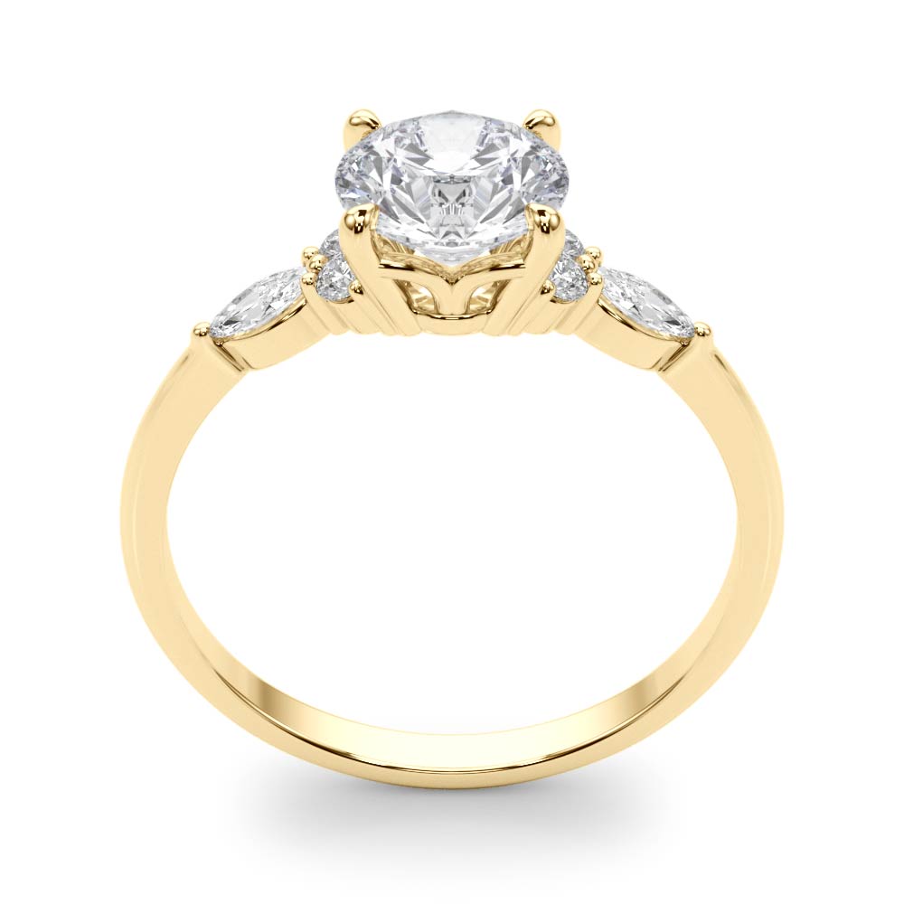 3 Stone Ring With Marquise Side Stones - TN85134