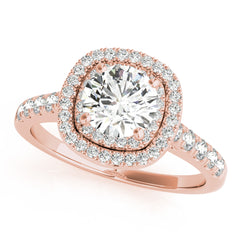 Double Halo Cushion Engagement Ring - TN85150