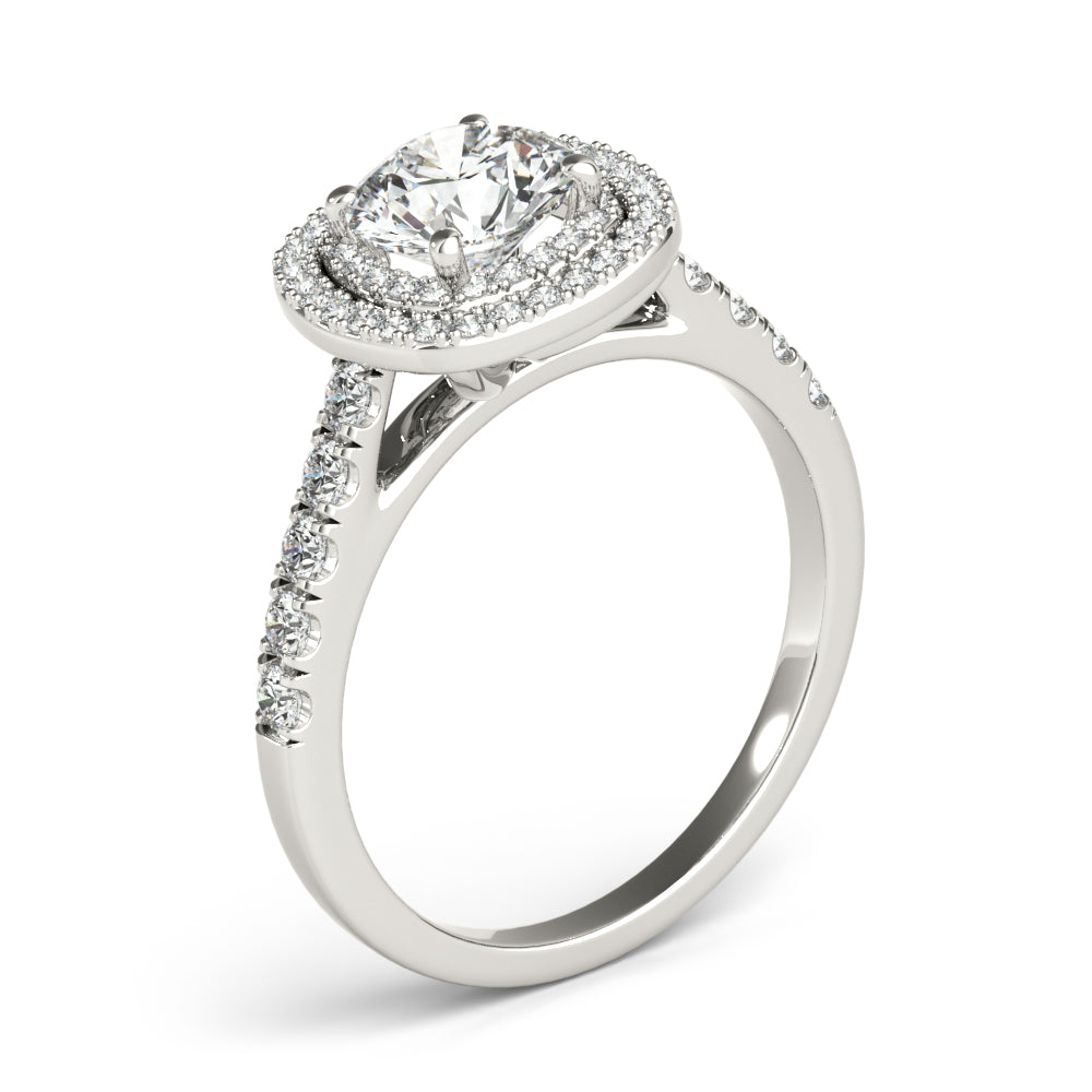 Double Halo Cushion Engagement Ring - TN85150