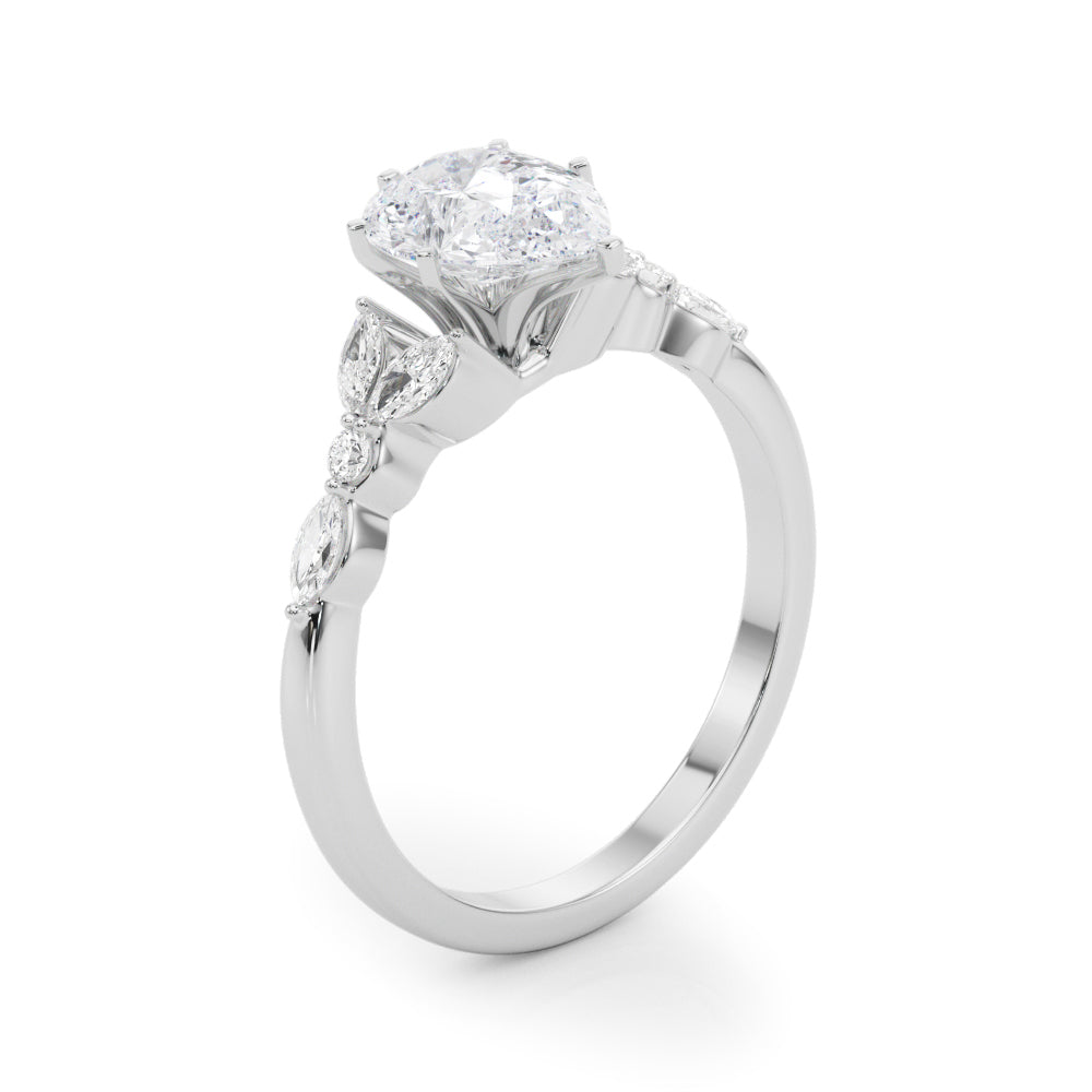 Marquise & Round Engagement Ring - TN85259