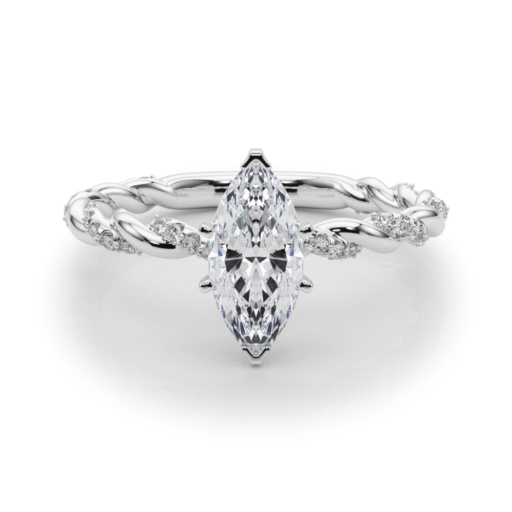 Engagement Ring With Twisted  Shank - TN85290