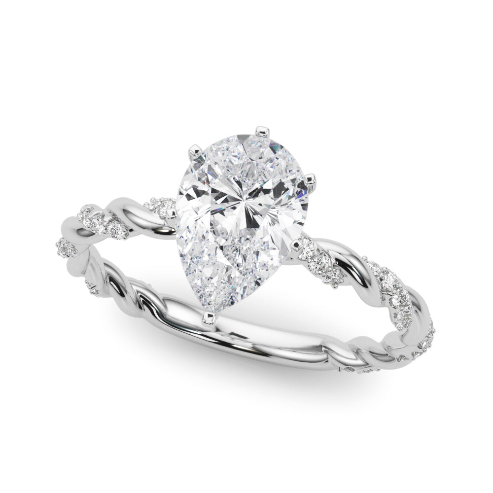 Engagement Ring With Twisted  Shank - TN85290