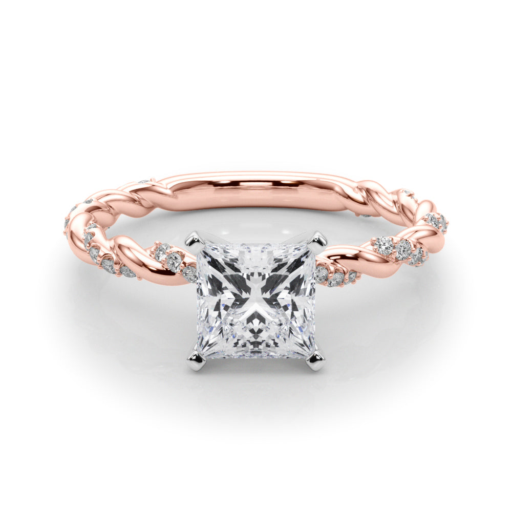 Engagement Ring With Twisted  Shank - TN85290