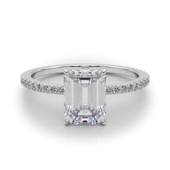 Hidden Halo Emerald Cut Center Single Row - TN85294