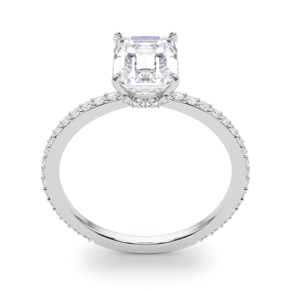 Hidden Halo Emerald Cut Center Single Row - TN85294