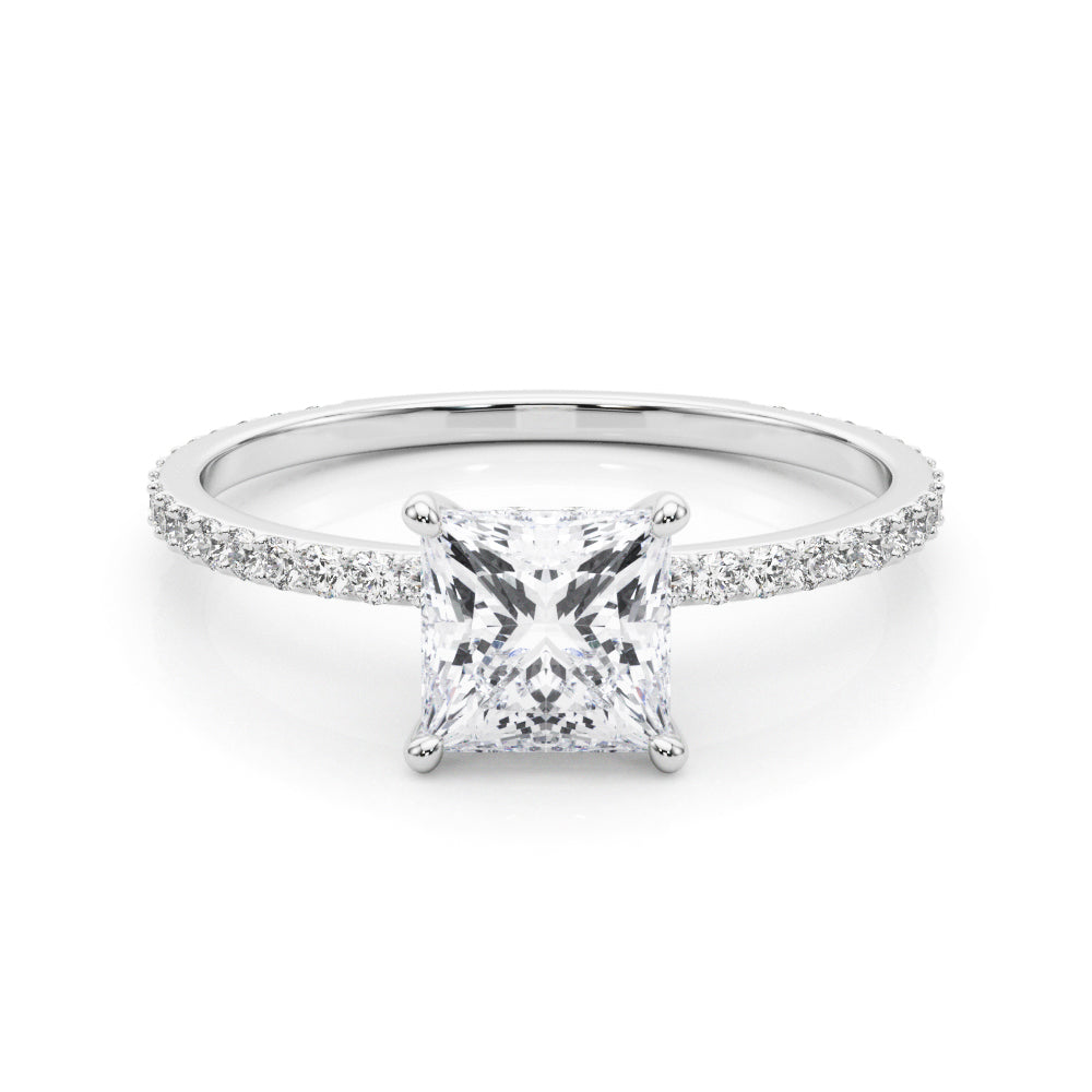 Hidden Halo Princess Cut Center Single Row - TN85295