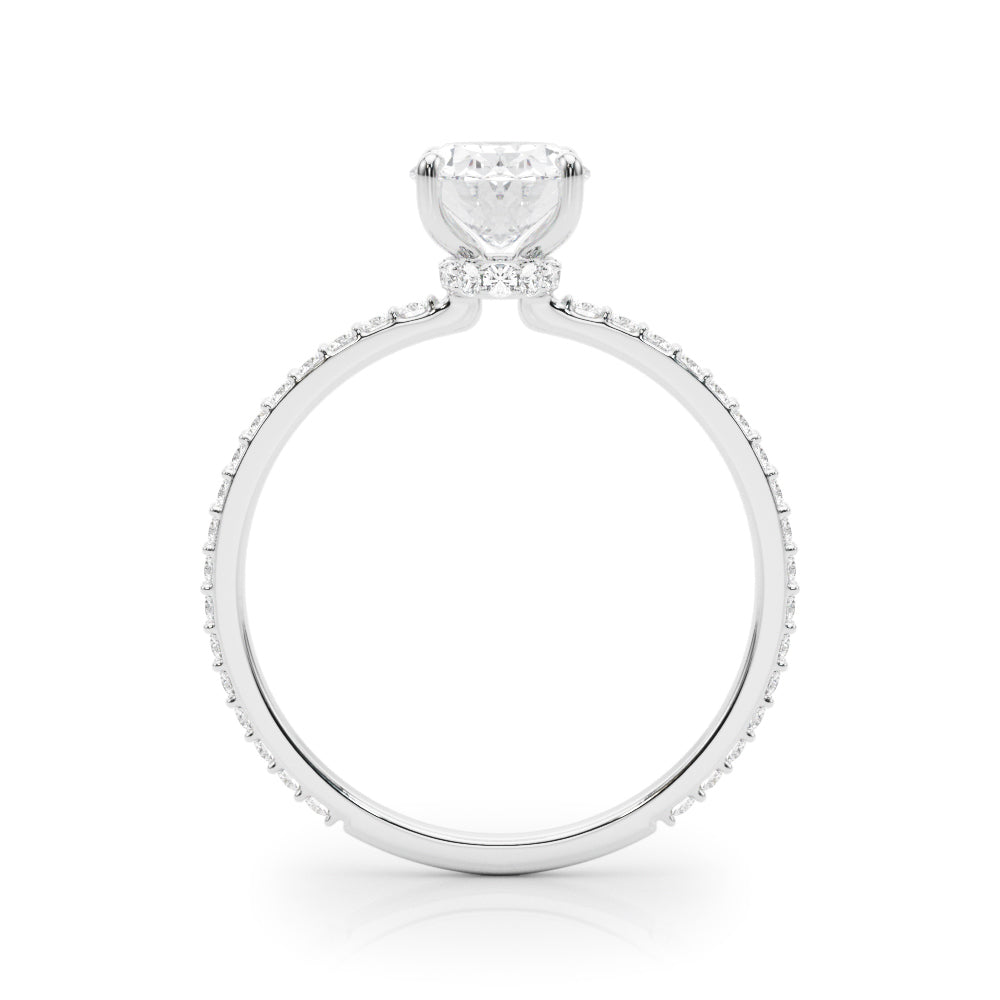 Hidden Halo Oval Center Single Row - TN85297