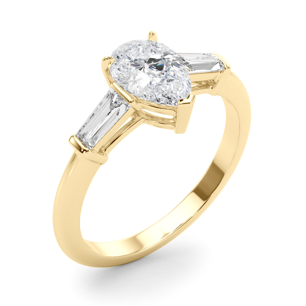 3 Stone Ring Pear Center Taper Baguette Sides - TN85337