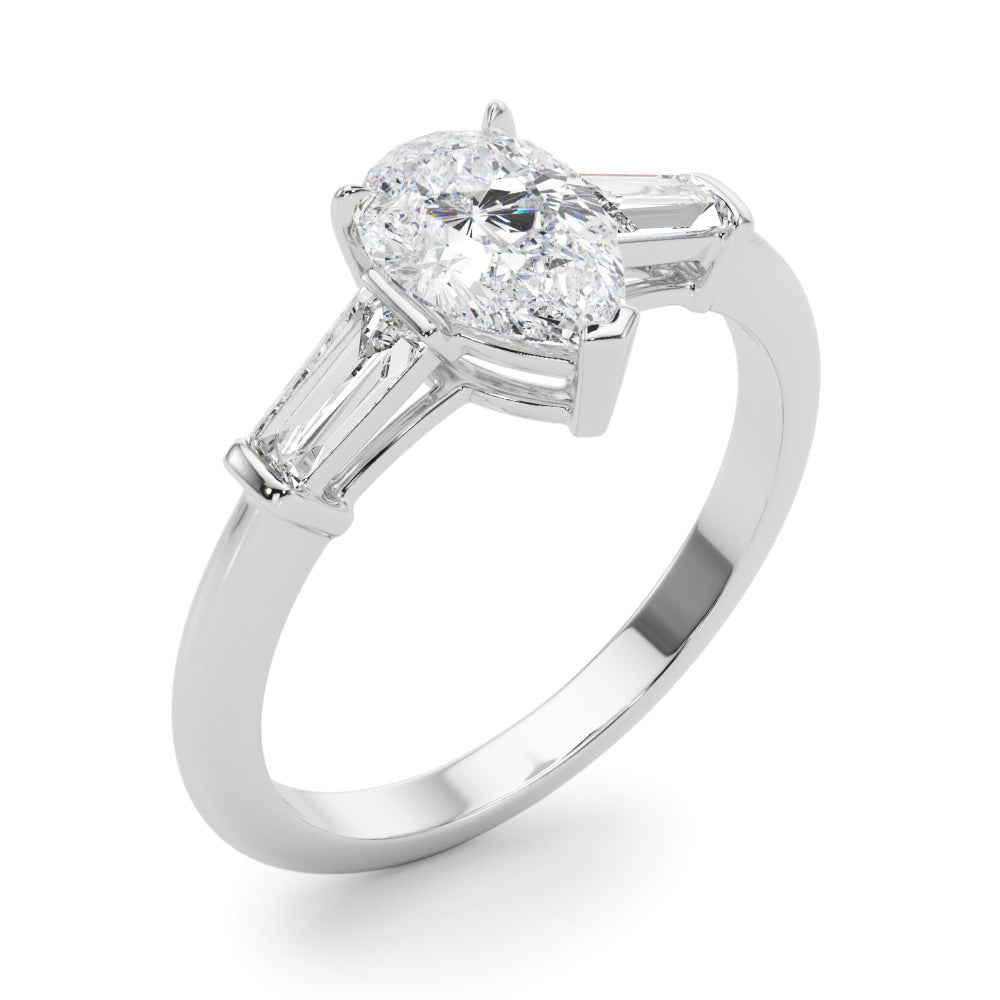 3 Stone Ring Pear Center Taper Baguette Sides - TN85337