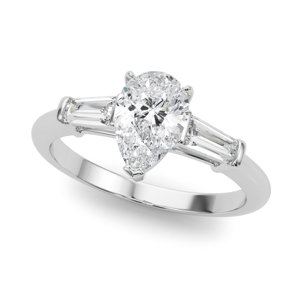 3 Stone Ring Pear Center Taper Baguette Sides - TN85337