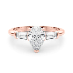 3 Stone Ring Pear Center Taper Baguette Sides - TN85337